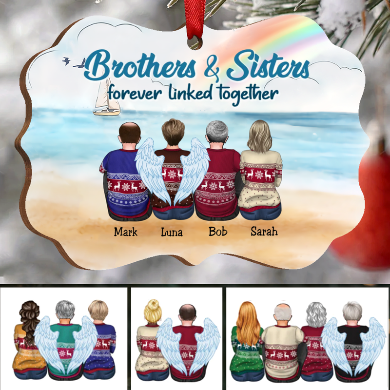Family - Brothers & Sisters Forever Linked Together - Personalized Christmas Acrylic Ornament