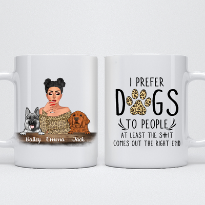 Prefer Dogs To People - Personalized Mug - Birthday Gift For Dog Mom - Makezbright Gifts