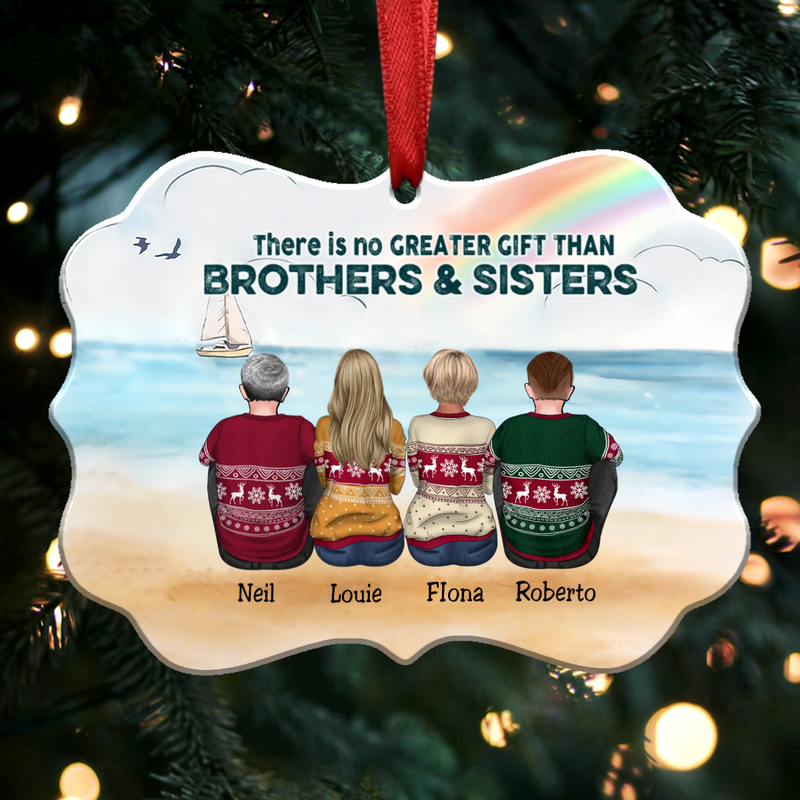 There Is No Greater Gift Than Brothers & Sisters - Personalized Christmas Ornament (H1T) - Makezbright Gifts
