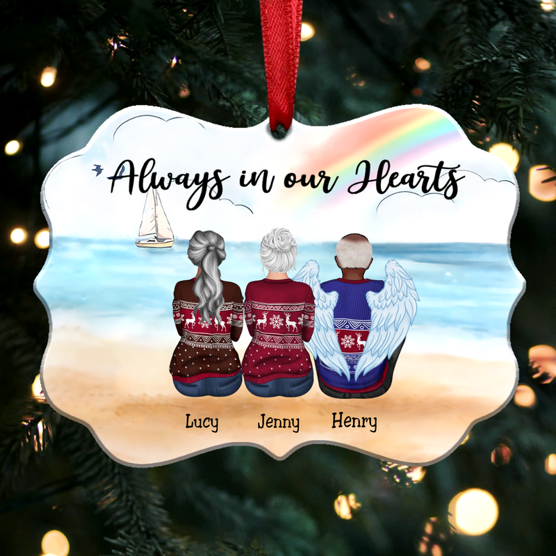 Always In Our Hearts - Custom Ornament - Personalized Christmas Ornament S1 - Makezbright Gifts