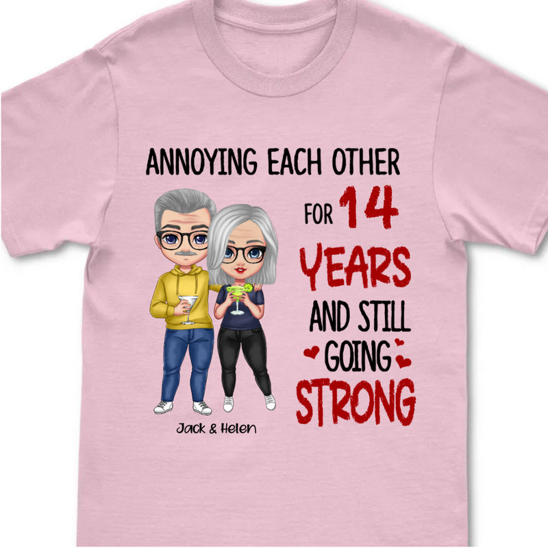 Couple - Annoying Each Other - Personalized T-shirt - Gift For Husband Wife - Cartoon Couple