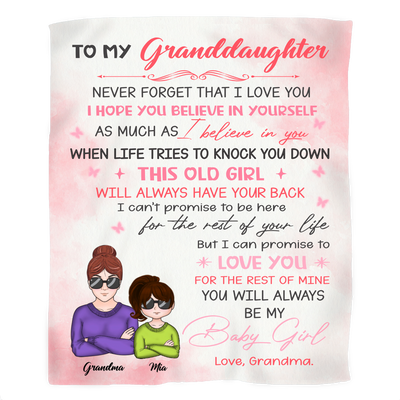 Granddaughter - To My Granddaughter Never Forget That I Love You... - Personalized Blanket - Makezbright Gifts