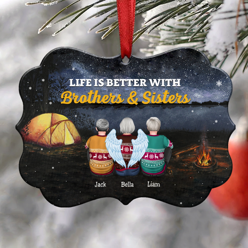 Life Is Better With Brothers & Sisters - Personalized Christmas Ornament (CT7)