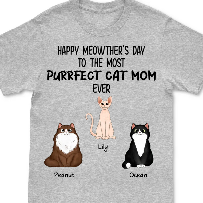 Cat Lovers - Purrfect Cat Mom - Personalized T-shirt (LL)