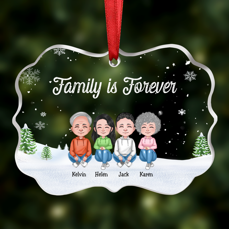 Family - Family Is Forever - Personalized Transparent Ornament (SA)