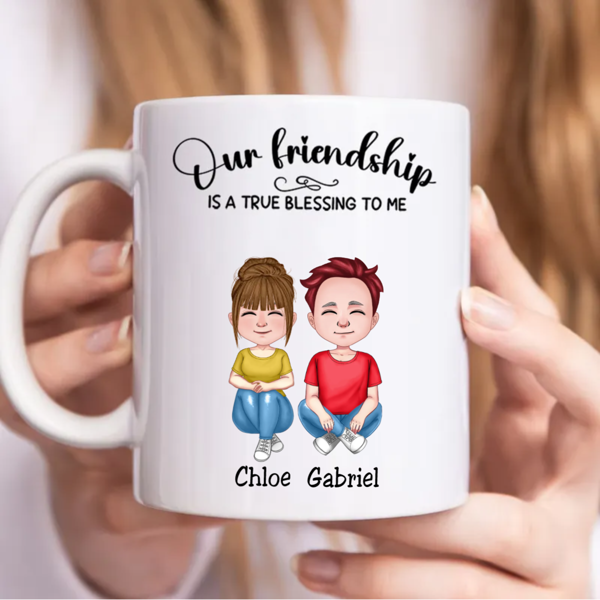 Friends - Our Friendship Is A True Blessing To Me - Personalized Mug