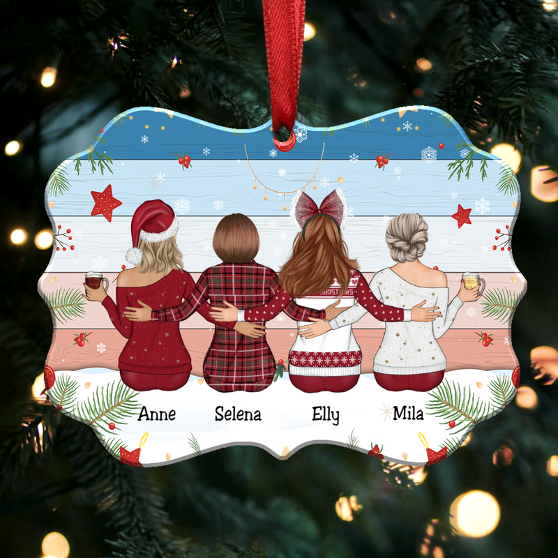 Personalized Acrylic Ornament - Sisters Besties Gift Christmas Idea (pastel) - Makezbright Gifts