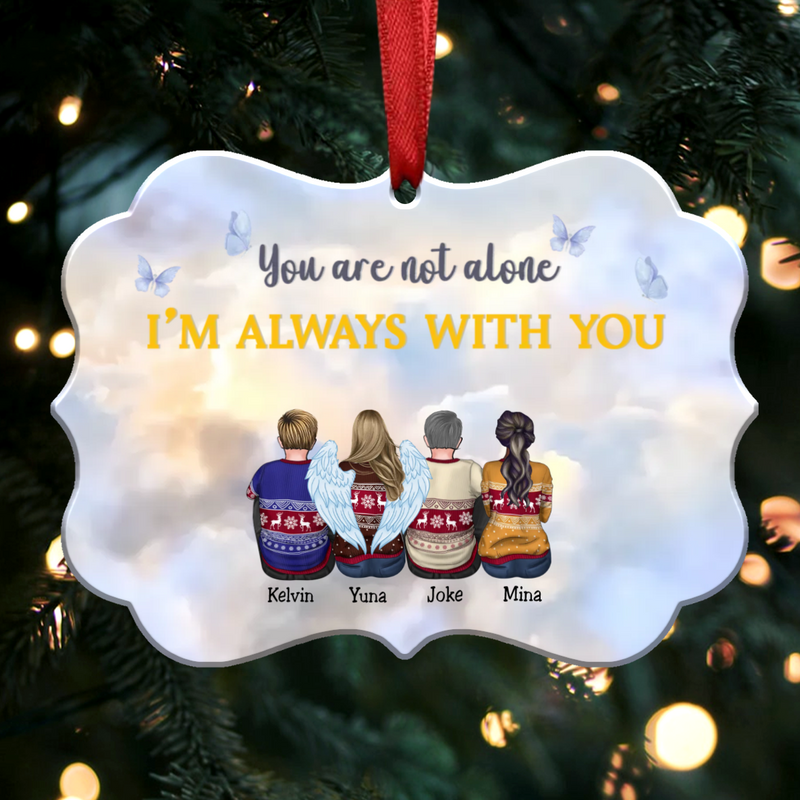 Side By Side Or Miles Apart Brothers And Sisters Will Always Be Connected By Heart - Personalized Christmas Ornament (Yellow) - Makezbright Gifts