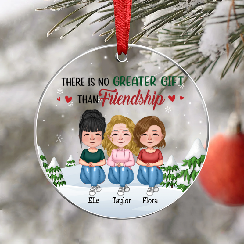 Besties - There Is No Greater Gift Than Friendship - Personalized Transparent Ornament (Ver 4)