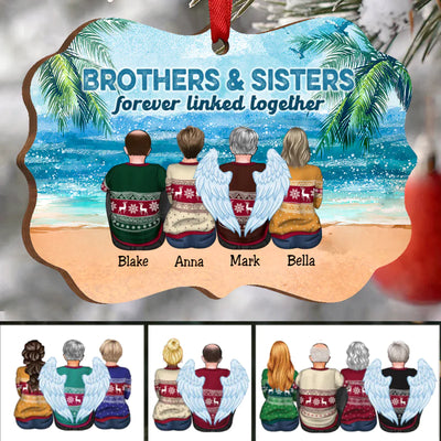 Brothers & Sisters - Brothers & Sisters Forever Linked Together - Personalized Christmas Ornament