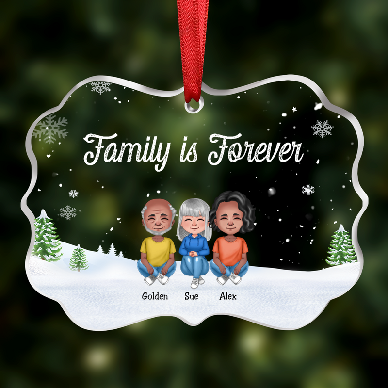 Family - Family Is Forever - Personalized Transparent Ornament (SA)