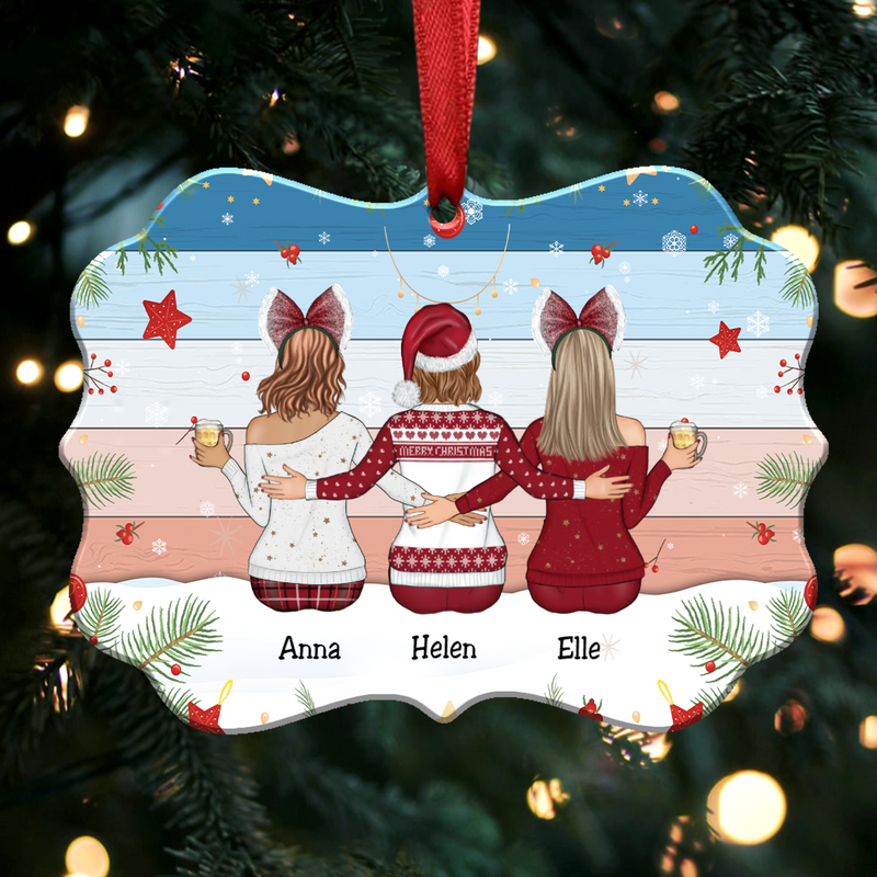 Personalized Acrylic Ornament - Sisters Besties Gift Christmas Idea (pastel) - Makezbright Gifts