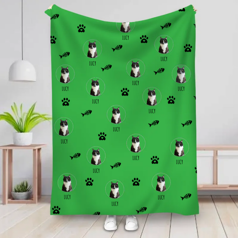 Pet Lover - Upload Your Dog, Cat Photo, Custom Photo Pet - Personalized Blanket