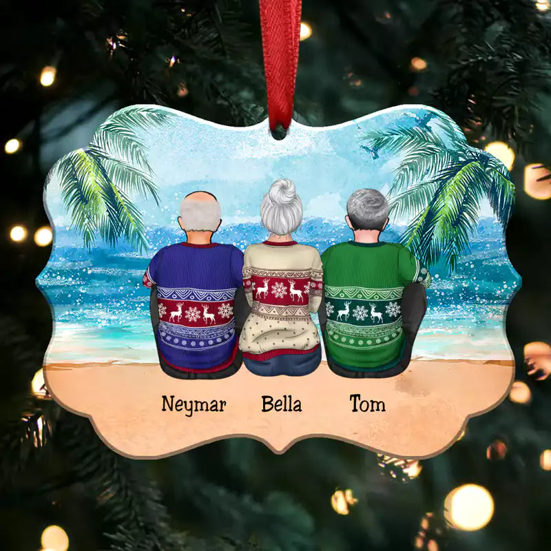 Personalized Christmas Ornament - Sisters & Brothers Gift Christmas Idea (beach) - Makezbright Gifts