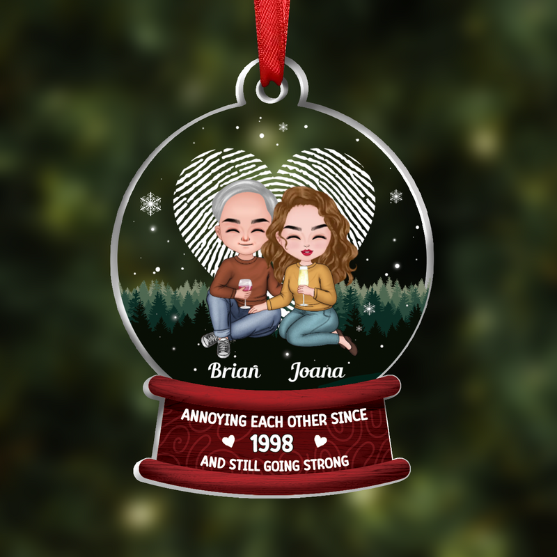 Couple - Annoying Each Other Since - Personalized Transparent Ornament (Ver 2)