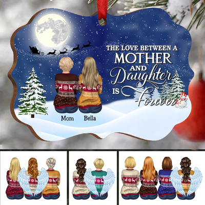 Christmas Ornament - The Love Between A Mother And Daughter Is Forever - Personalized Acrylic Ornament (Ver 2) - Makezbright Gifts
