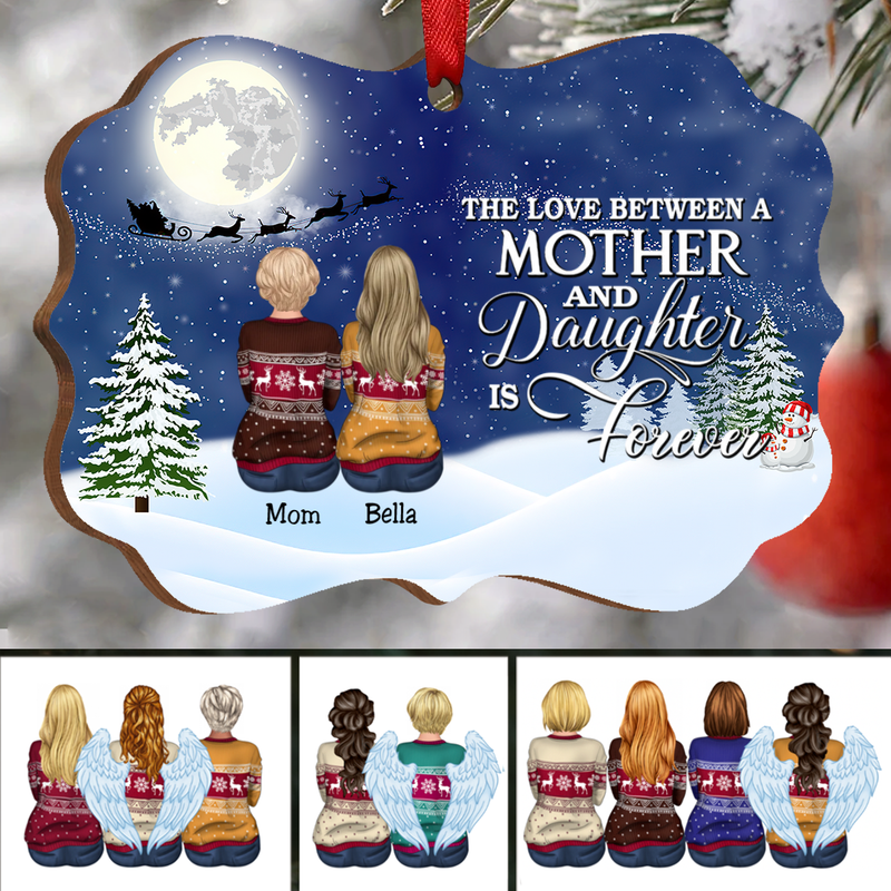Christmas Ornament - The Love Between A Mother And Daughter Is Forever - Personalized Acrylic Ornament (Ver 2)