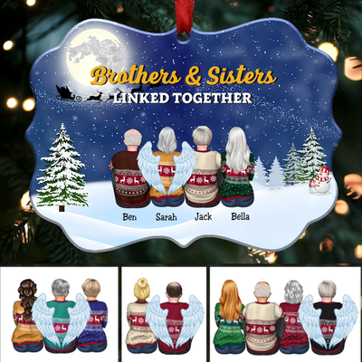 Christmas Ornament - Brothers And Sisters Linked Together - Personalized Christmas Ornament (V1) - Makezbright Gifts