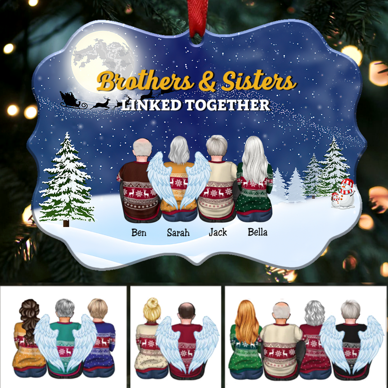 Christmas Ornament - Brothers And Sisters Linked Together - Personalized Christmas Ornament (V1)