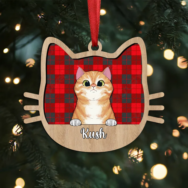 Cat Lovers - Custom Cat Face - Personalized Ornament (Ver 2)