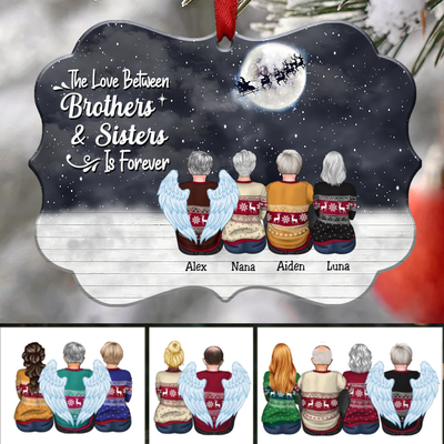 The Love Between Brothers & Sisters Is Forever - Personalized Christmas Ornament A22 - Makezbright Gifts