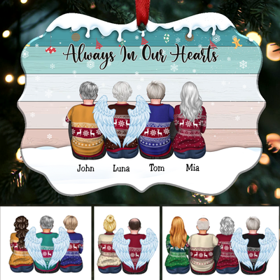 Custom Ornament  - Always In Our Hearts - Personalized Christmas Ornament (S1L) - Makezbright Gifts