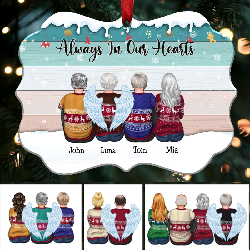 Custom Ornament  - Always In Our Hearts - Personalized Christmas Ornament (S1L)