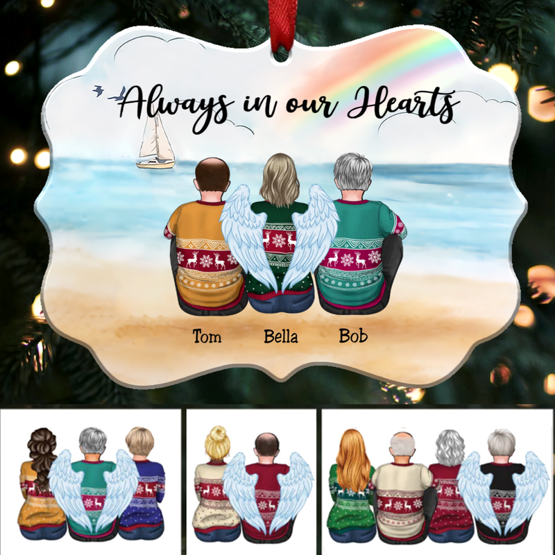 Always In Our Hearts - Custom Ornament - Personalized Christmas Ornament S1 - Makezbright Gifts