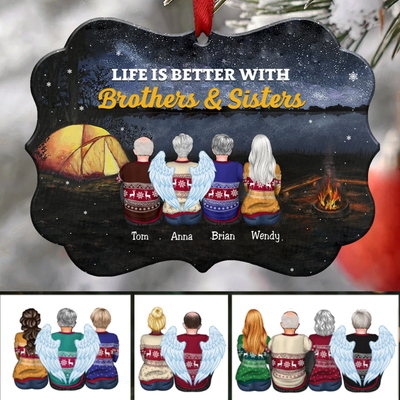 Life Is Better With Brothers & Sisters - Personalized Christmas Ornament (CT7) - Makezbright Gifts
