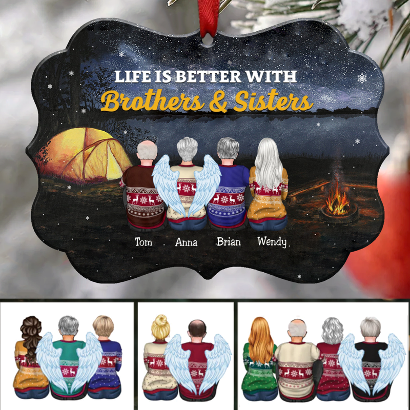 Life Is Better With Brothers & Sisters - Personalized Christmas Ornament (CT7)