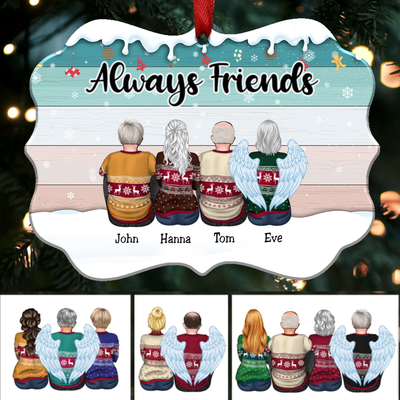Christmas Ornament - Always Friends - Personalized Christmas Ornament (S1) - Makezbright Gifts