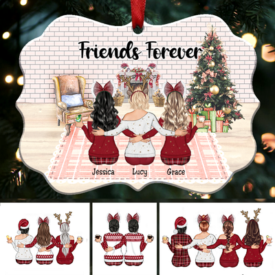 Up to 9 Women - Xmas Ornament - Friends Forever - Personalized Christmas Ornament