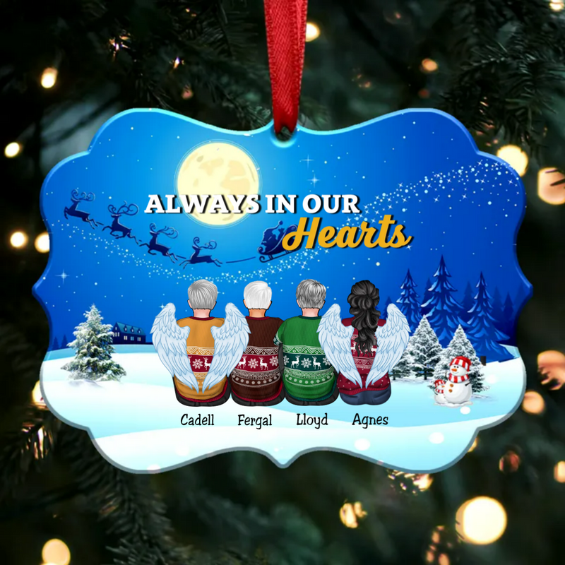 Always In Our Hearts - Personalized Christmas Ornament (Moon) - Makezbright Gifts