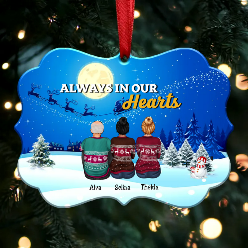 Always In Our Hearts - Personalized Christmas Ornament (Moon) - Makezbright Gifts