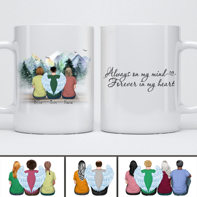 Family - Always On My Mind Forever In My Heart - Personalized Mug (Snow 2) - Makezbright Gifts