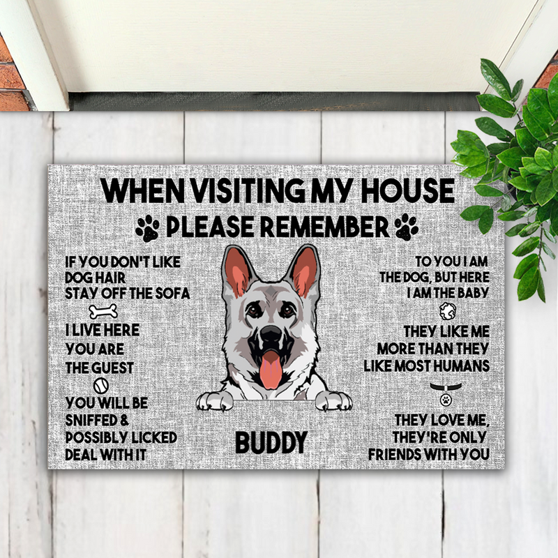 Dog Lovers - When Visit My House Please Remember - Personalized Doormat (Ver2) - Makezbright Gifts