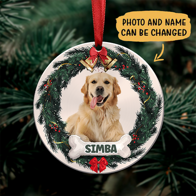 Pet Lovers - Custom Dog Christmas Ornament, Pet Memorial Ornament - Personalized Christmas Circle Ornament