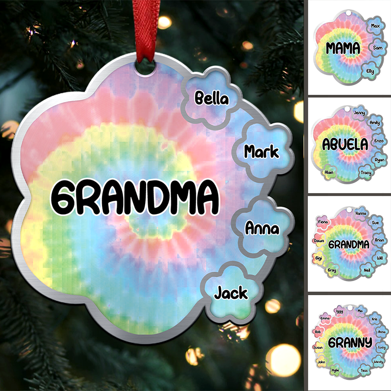 Family - Snail Colorful Grandma Grandkids - Personalized Ornament
