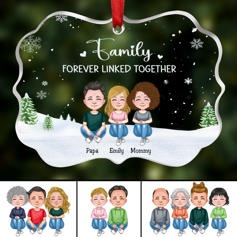 Family - Forever Linked Together - Personalized Transparent Ornament (Ver. 2)