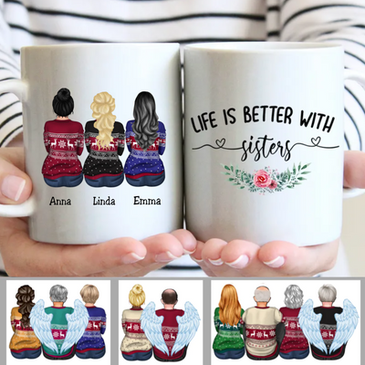 Personalized Mug - Life Is Better With Sisters - Gift For Brothers, Sisters - Makezbright Gifts