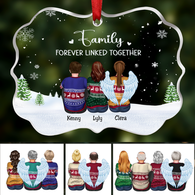 Family - ... Forever Linked Together - Personalized Transparent Ornament - Makezbright Gifts