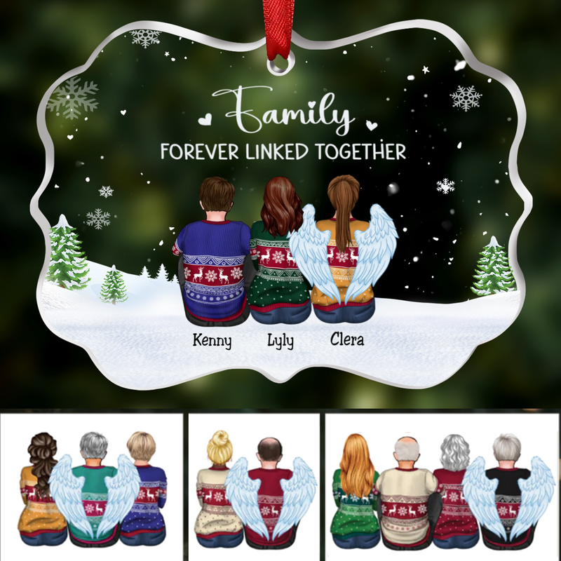 Family - ... Forever Linked Together - Personalized Transparent Ornament