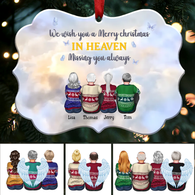 We Wish You A Merry Christmas In Heaven Missing You Always - Personalized Christmas Ornament - Memorial Ornaments (Heaven) - Makezbright Gifts