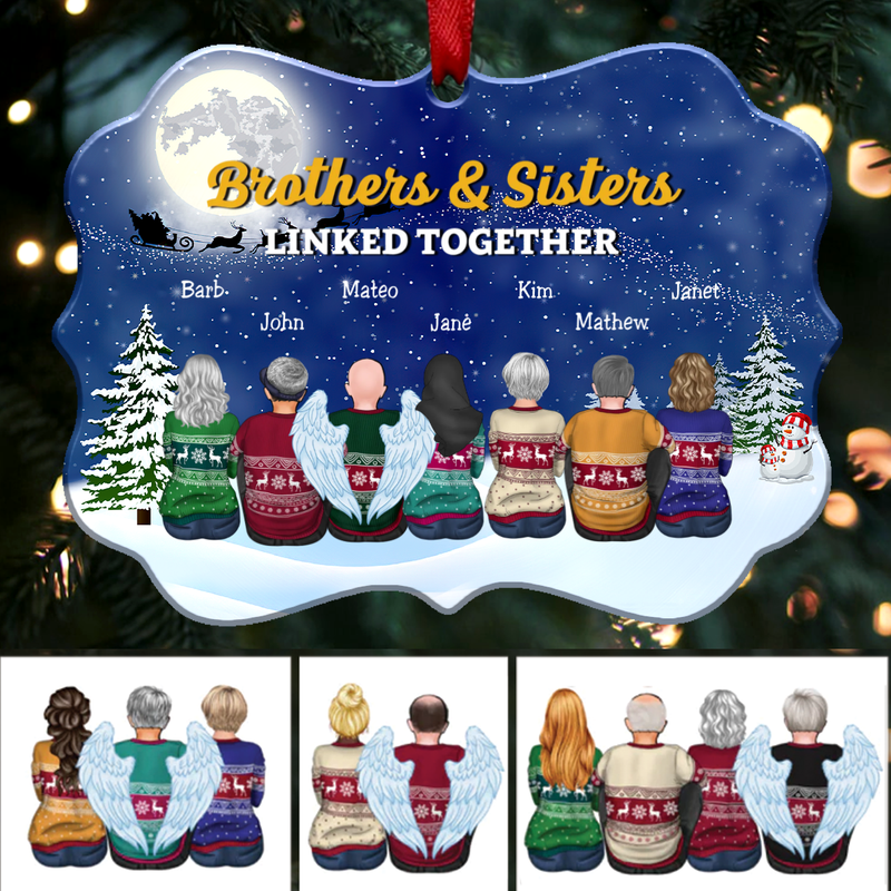 Christmas Ornament - Brothers And Sisters Linked Together - Personalized Christmas Ornament (V1) - Makezbright Gifts