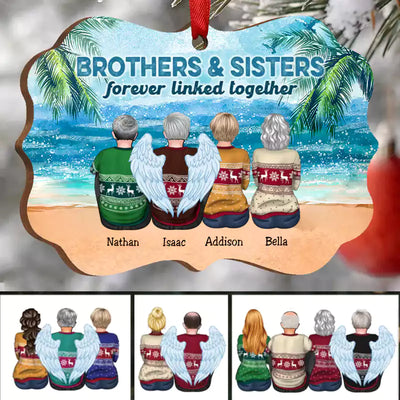 Brothers & Sisters Forever Linked Together - Personalized Christmas Ornament