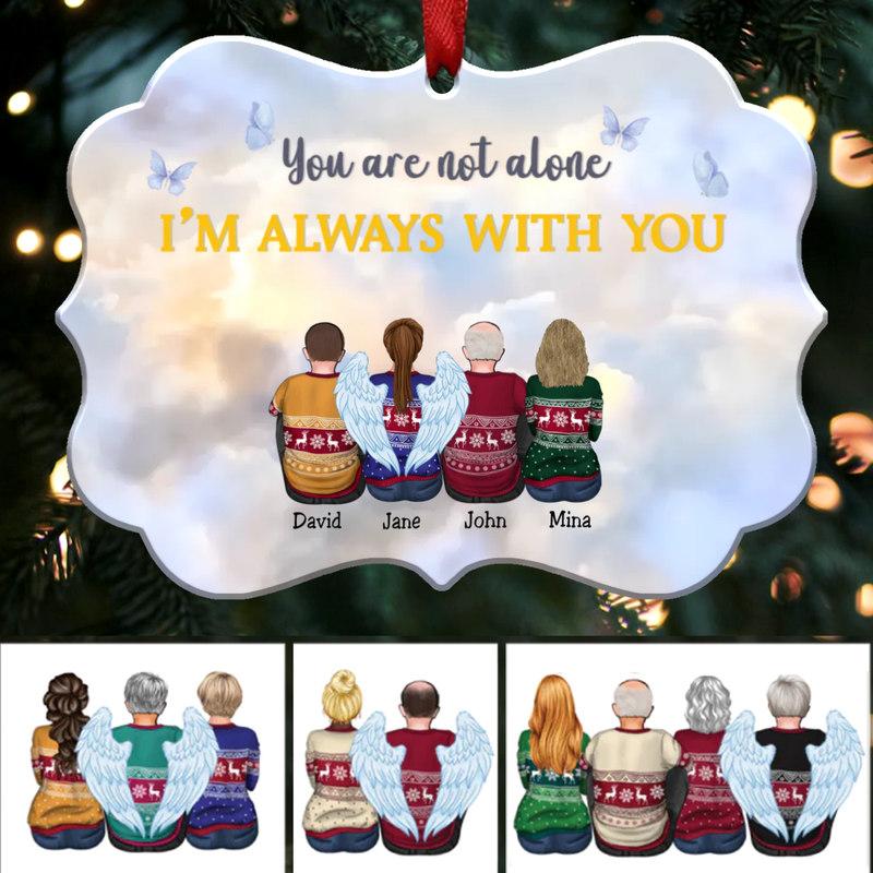 Side By Side Or Miles Apart Brothers And Sisters Will Always Be Connected By Heart - Personalized Christmas Ornament (Yellow) - Makezbright Gifts
