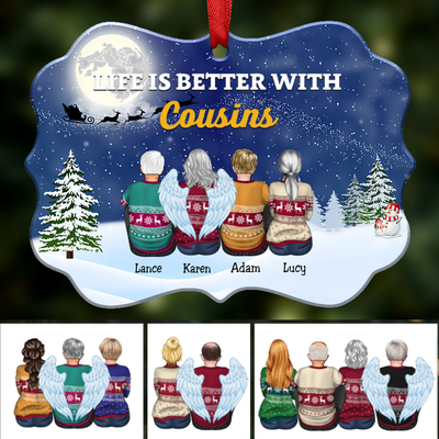 Christmas Ornament - Life Is Better With Cousins - Personalized Christmas Ornament - Makezbright Gifts