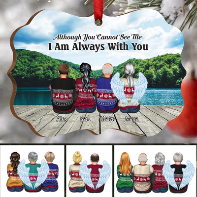 Family - Although You Cannot See Me I Am Always With You - Personalized Acrylic Ornament (Sky)