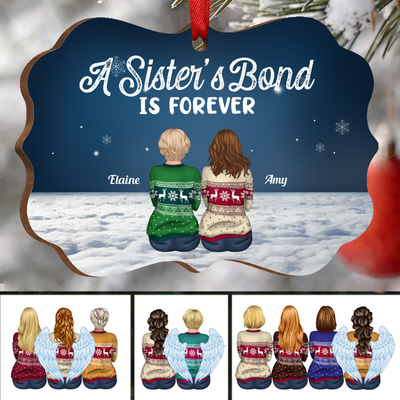 Sisters - A Sister's Bond Is Forever - Personalized Acrylic Ornament - Makezbright Gifts