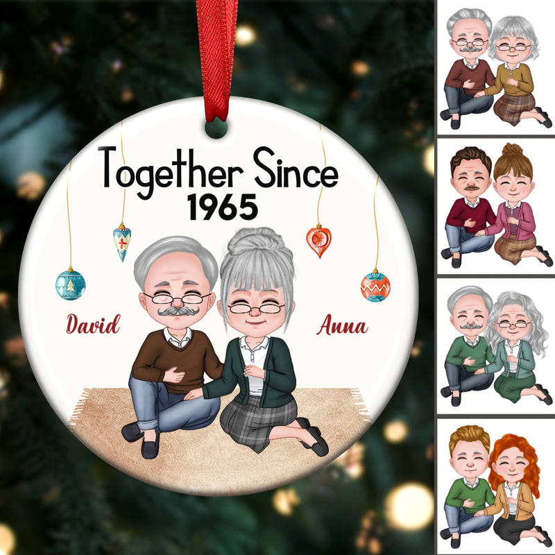 Couple - Together Since - Personalized Circle Ornament